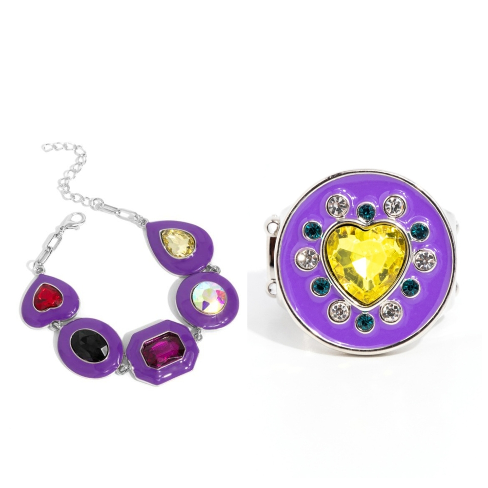 Paparazzi Purple and Yellow Gemstone Bracelet Set